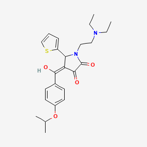 molecular formula C24H30N2O4S B15100953 (4E)-1-[2-(diethylamino)ethyl]-4-{hydroxy[4-(propan-2-yloxy)phenyl]methylidene}-5-(thiophen-2-yl)pyrrolidine-2,3-dione 