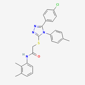 molecular formula C25H23ClN4OS B15100955 2-{[5-(4-chlorophenyl)-4-(4-methylphenyl)-4H-1,2,4-triazol-3-yl]sulfanyl}-N-(2,3-dimethylphenyl)acetamide 