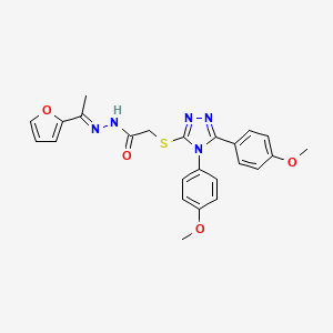 molecular formula C24H23N5O4S B15100981 2-[[4,5-bis(4-methoxyphenyl)-1,2,4-triazol-3-yl]sulfanyl]-N-[(Z)-1-(furan-2-yl)ethylideneamino]acetamide 