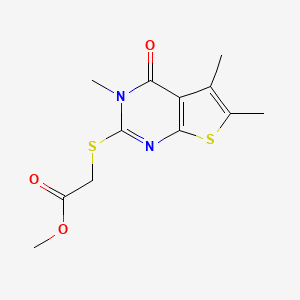 molecular formula C12H14N2O3S2 B15101048 Methyl [(3,5,6-trimethyl-4-oxo-3,4-dihydrothieno[2,3-d]pyrimidin-2-yl)sulfanyl]acetate 