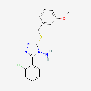 molecular formula C16H15ClN4OS B15101055 3-(2-Chlorophenyl)-5-[(3-methoxyphenyl)methylthio]-1,2,4-triazole-4-ylamine 