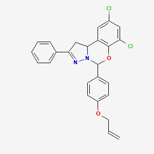 7,9-Dichloro-2-phenyl-5-[4-(prop-2-en-1-yloxy)phenyl]-1,10b-dihydropyrazolo[1,5-c][1,3]benzoxazine