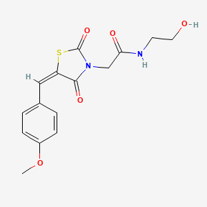 N-(2-hydroxyethyl)-2-[(5E)-5-(4-methoxybenzylidene)-2,4-dioxo-1,3-thiazolidin-3-yl]acetamide