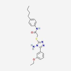 molecular formula C22H27N5O2S B15101163 2-{[4-amino-5-(3-ethoxyphenyl)-4H-1,2,4-triazol-3-yl]sulfanyl}-N-(4-butylphenyl)acetamide 