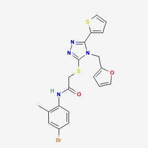 N-(4-bromo-2-methylphenyl)-2-{[4-(furan-2-ylmethyl)-5-(thiophen-2-yl)-4H-1,2,4-triazol-3-yl]sulfanyl}acetamide