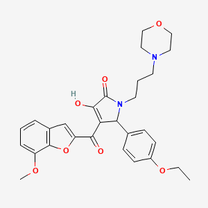 molecular formula C29H32N2O7 B15101180 5-(4-Ethoxyphenyl)-3-hydroxy-4-[(7-methoxybenzo[d]furan-2-yl)carbonyl]-1-(3-mo rpholin-4-ylpropyl)-3-pyrrolin-2-one 