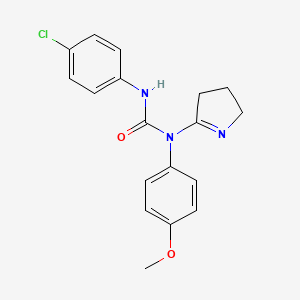 molecular formula C18H18ClN3O2 B15101190 3-(4-chlorophenyl)-1-(3,4-dihydro-2H-pyrrol-5-yl)-1-(4-methoxyphenyl)urea 