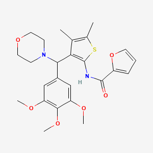 N-{4,5-dimethyl-3-[morpholin-4-yl(3,4,5-trimethoxyphenyl)methyl]thiophen-2-yl}furan-2-carboxamide