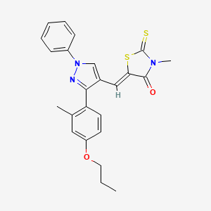 (5Z)-3-methyl-5-{[3-(2-methyl-4-propoxyphenyl)-1-phenyl-1H-pyrazol-4-yl]methylidene}-2-thioxo-1,3-thiazolidin-4-one