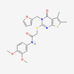 N-(3,4-dimethoxyphenyl)-2-{[3-(furan-2-ylmethyl)-5,6-dimethyl-4-oxo-3,4-dihydrothieno[2,3-d]pyrimidin-2-yl]sulfanyl}acetamide