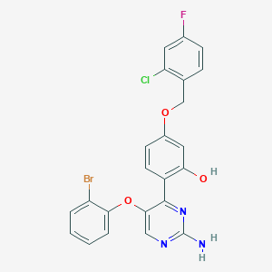 2-[2-Amino-5-(2-bromophenoxy)-4-pyrimidinyl]-5-[(2-chloro-4-fluorobenzyl)oxy]phenol