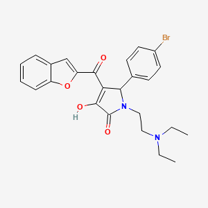 molecular formula C25H25BrN2O4 B15101242 4-(Benzo[d]furan-2-ylcarbonyl)-1-[2-(diethylamino)ethyl]-5-(4-bromophenyl)-3-h ydroxy-3-pyrrolin-2-one 