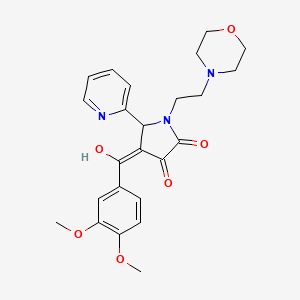 (4E)-4-[(3,4-dimethoxyphenyl)(hydroxy)methylidene]-1-[2-(morpholin-4-yl)ethyl]-5-(pyridin-2-yl)pyrrolidine-2,3-dione