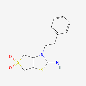 molecular formula C13H16N2O2S2 B15101275 3-(2-phenylethyl)tetrahydrothieno[3,4-d][1,3]thiazol-2(3H)-imine 5,5-dioxide 