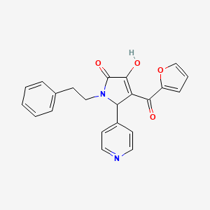 molecular formula C22H18N2O4 B15101392 4-(furan-2-carbonyl)-3-hydroxy-1-(2-phenylethyl)-5-(pyridin-4-yl)-2,5-dihydro-1H-pyrrol-2-one 