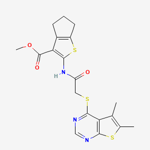 methyl 2-({[(5,6-dimethylthieno[2,3-d]pyrimidin-4-yl)sulfanyl]acetyl}amino)-5,6-dihydro-4H-cyclopenta[b]thiophene-3-carboxylate