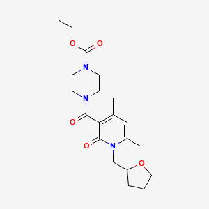 molecular formula C20H29N3O5 B15101443 Ethyl 4-{[4,6-dimethyl-2-oxo-1-(tetrahydrofuran-2-ylmethyl)-1,2-dihydropyridin-3-yl]carbonyl}piperazine-1-carboxylate 