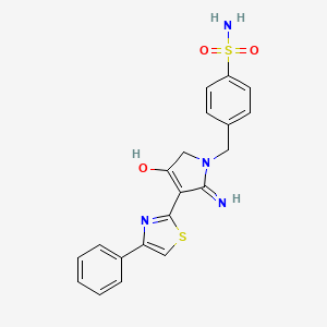 4-{[4-hydroxy-2-imino-3-(4-phenyl-1,3-thiazol-2-yl)-2,5-dihydro-1H-pyrrol-1-yl]methyl}benzenesulfonamide