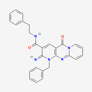 [2-imino-5-oxo-1-benzyl(1,6-dihydropyridino[1,2-a]pyridino[2,3-d]pyrimidin-3-y l)]-N-(2-phenylethyl)carboxamide