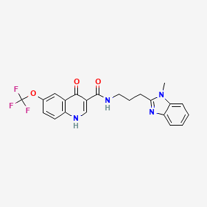 4-hydroxy-N-[3-(1-methyl-1H-benzimidazol-2-yl)propyl]-6-(trifluoromethoxy)quinoline-3-carboxamide