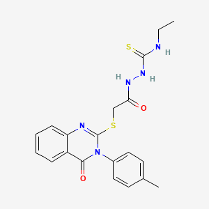 molecular formula C20H21N5O2S2 B15101495 N-ethyl-2-({[3-(4-methylphenyl)-4-oxo-3,4-dihydroquinazolin-2-yl]sulfanyl}acetyl)hydrazinecarbothioamide 