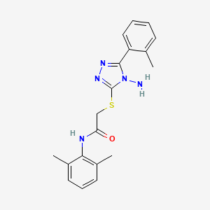 molecular formula C19H21N5OS B15101500 2-{[4-amino-5-(2-methylphenyl)-4H-1,2,4-triazol-3-yl]sulfanyl}-N-(2,6-dimethylphenyl)acetamide 