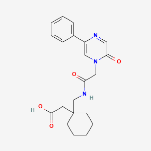 molecular formula C21H25N3O4 B15101508 [1-({[(2-oxo-5-phenylpyrazin-1(2H)-yl)acetyl]amino}methyl)cyclohexyl]acetic acid 