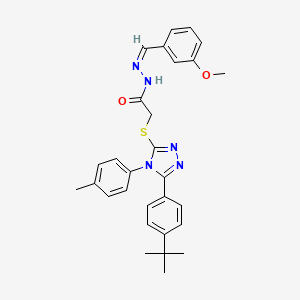 2-{[5-(4-tert-butylphenyl)-4-(4-methylphenyl)-4H-1,2,4-triazol-3-yl]sulfanyl}-N'-[(Z)-(3-methoxyphenyl)methylidene]acetohydrazide