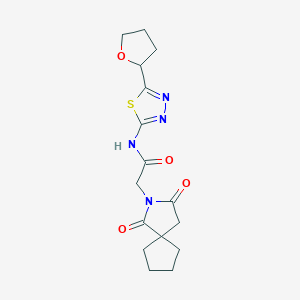 2-(1,3-dioxo-2-azaspiro[4.4]non-2-yl)-N-[5-(tetrahydrofuran-2-yl)-1,3,4-thiadiazol-2-yl]acetamide