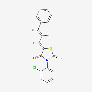 (5Z)-3-(2-chlorophenyl)-5-[(2E)-2-methyl-3-phenylprop-2-en-1-ylidene]-2-thioxo-1,3-thiazolidin-4-one