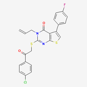 2-{[2-(4-chlorophenyl)-2-oxoethyl]sulfanyl}-5-(4-fluorophenyl)-3-(prop-2-en-1-yl)thieno[2,3-d]pyrimidin-4(3H)-one