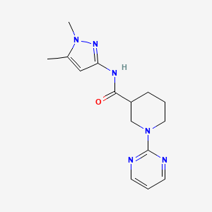 molecular formula C15H20N6O B15101536 N-(1,5-dimethyl-1H-pyrazol-3-yl)-1-(pyrimidin-2-yl)piperidine-3-carboxamide 