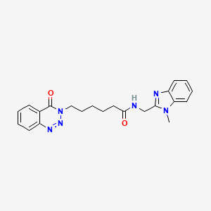 molecular formula C22H24N6O2 B15101590 N-[(1-methyl-1H-benzimidazol-2-yl)methyl]-6-(4-oxo-1,2,3-benzotriazin-3(4H)-yl)hexanamide 