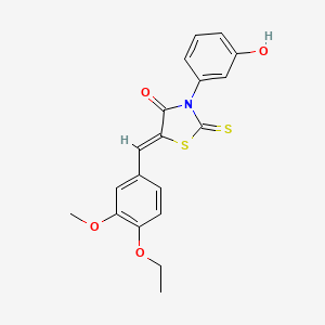 molecular formula C19H17NO4S2 B15101642 (5Z)-5-(4-ethoxy-3-methoxybenzylidene)-3-(3-hydroxyphenyl)-2-thioxo-1,3-thiazolidin-4-one 