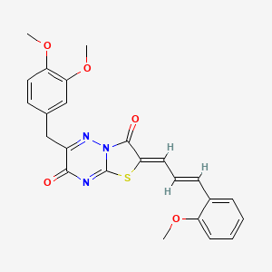 molecular formula C24H21N3O5S B15101653 (2Z)-6-(3,4-dimethoxybenzyl)-2-[(2E)-3-(2-methoxyphenyl)prop-2-en-1-ylidene]-7H-[1,3]thiazolo[3,2-b][1,2,4]triazine-3,7(2H)-dione 