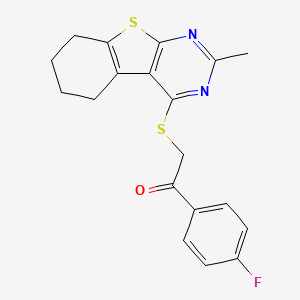 1-(4-Fluorophenyl)-2-[(2-methyl-5,6,7,8-tetrahydro[1]benzothieno[2,3-d]pyrimidin-4-yl)sulfanyl]ethanone