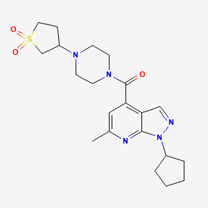 (1-cyclopentyl-6-methyl-1H-pyrazolo[3,4-b]pyridin-4-yl)(4-(1,1-dioxidotetrahydrothiophen-3-yl)piperazin-1-yl)methanone