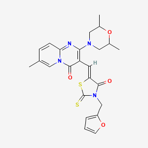 2-(2,6-dimethylmorpholin-4-yl)-3-{(Z)-[3-(furan-2-ylmethyl)-4-oxo-2-thioxo-1,3-thiazolidin-5-ylidene]methyl}-7-methyl-4H-pyrido[1,2-a]pyrimidin-4-one