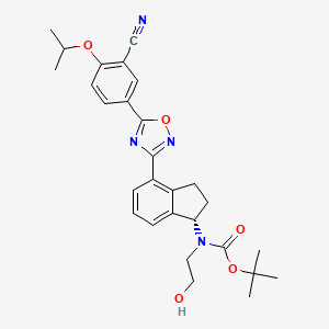 (S)-tert-Butyl (4-(5-(3-cyano-4-isopropoxyphenyl)-1,2,4-oxadiazol-3-yl)-2,3-dihydro-1H-inden-1-yl)(2-hydroxyethyl)carbamate