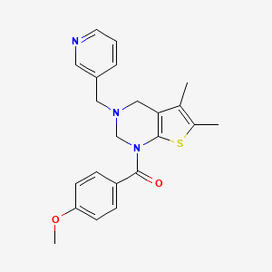 molecular formula C22H23N3O2S B15101730 [5,6-dimethyl-3-(pyridin-3-ylmethyl)-3,4-dihydrothieno[2,3-d]pyrimidin-1(2H)-yl](4-methoxyphenyl)methanone 