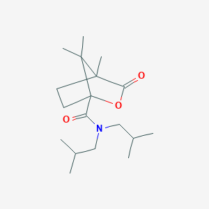 molecular formula C18H31NO3 B15101734 N,N-diisobutyl-4,7,7-trimethyl-3-oxo-2-oxabicyclo[2.2.1]heptane-1-carboxamide 