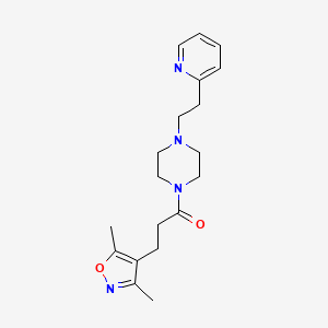 3-(3,5-Dimethyl-1,2-oxazol-4-yl)-1-{4-[2-(pyridin-2-yl)ethyl]piperazin-1-yl}propan-1-one