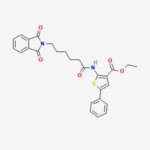 ethyl 2-{[6-(1,3-dioxo-1,3-dihydro-2H-isoindol-2-yl)hexanoyl]amino}-5-phenylthiophene-3-carboxylate