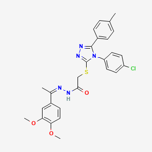 2-{[4-(4-chlorophenyl)-5-(4-methylphenyl)-4H-1,2,4-triazol-3-yl]sulfanyl}-N'-[(1Z)-1-(3,4-dimethoxyphenyl)ethylidene]acetohydrazide