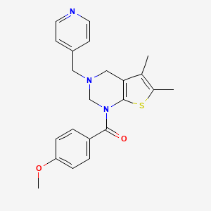 molecular formula C22H23N3O2S B15101773 [5,6-dimethyl-3-(pyridin-4-ylmethyl)-3,4-dihydrothieno[2,3-d]pyrimidin-1(2H)-yl](4-methoxyphenyl)methanone 