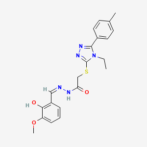 2-{[4-ethyl-5-(4-methylphenyl)-4H-1,2,4-triazol-3-yl]sulfanyl}-N'-[(Z)-(2-hydroxy-3-methoxyphenyl)methylidene]acetohydrazide