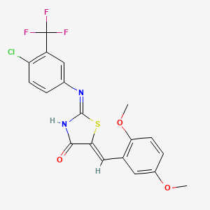 (2Z,5Z)-2-{[4-chloro-3-(trifluoromethyl)phenyl]imino}-5-(2,5-dimethoxybenzylidene)-1,3-thiazolidin-4-one