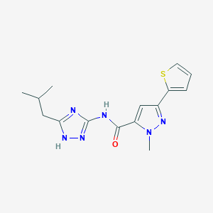 1-methyl-N-[3-(2-methylpropyl)-1H-1,2,4-triazol-5-yl]-3-(thiophen-2-yl)-1H-pyrazole-5-carboxamide