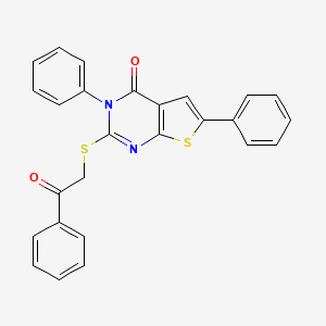 2-[(2-oxo-2-phenylethyl)sulfanyl]-3,6-diphenylthieno[2,3-d]pyrimidin-4(3H)-one