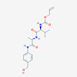 molecular formula C19H27N3O5 B1510192 烯丙基((S)-1-(((S)-1-((4-(羟甲基)苯基)氨基)-1-氧代丙烷-2-基)氨基)-3-甲基-1-氧代丁烷-2-基)氨基甲酸酯 CAS No. 1343407-91-9